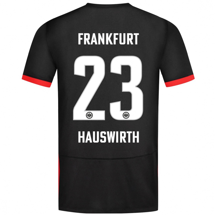 Kids Football Max Hauswirth #23 Black Away Jersey 2024/25 T-Shirt