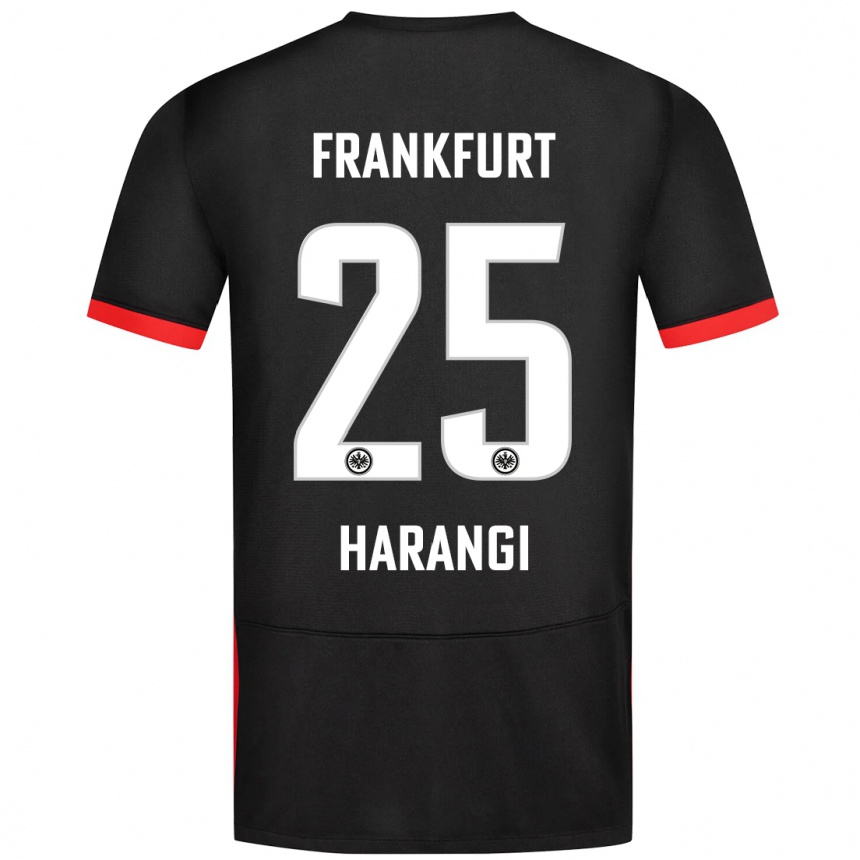 Kids Football Aiden Harangi #25 Black Away Jersey 2024/25 T-Shirt