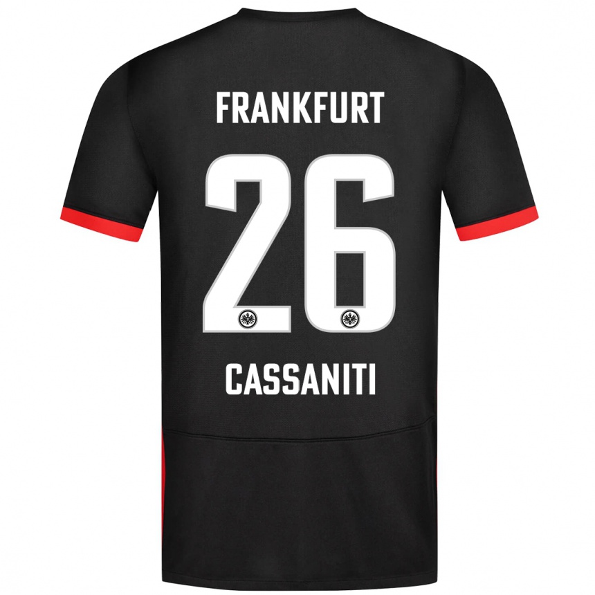 Kids Football Nino Cassaniti #26 Black Away Jersey 2024/25 T-Shirt