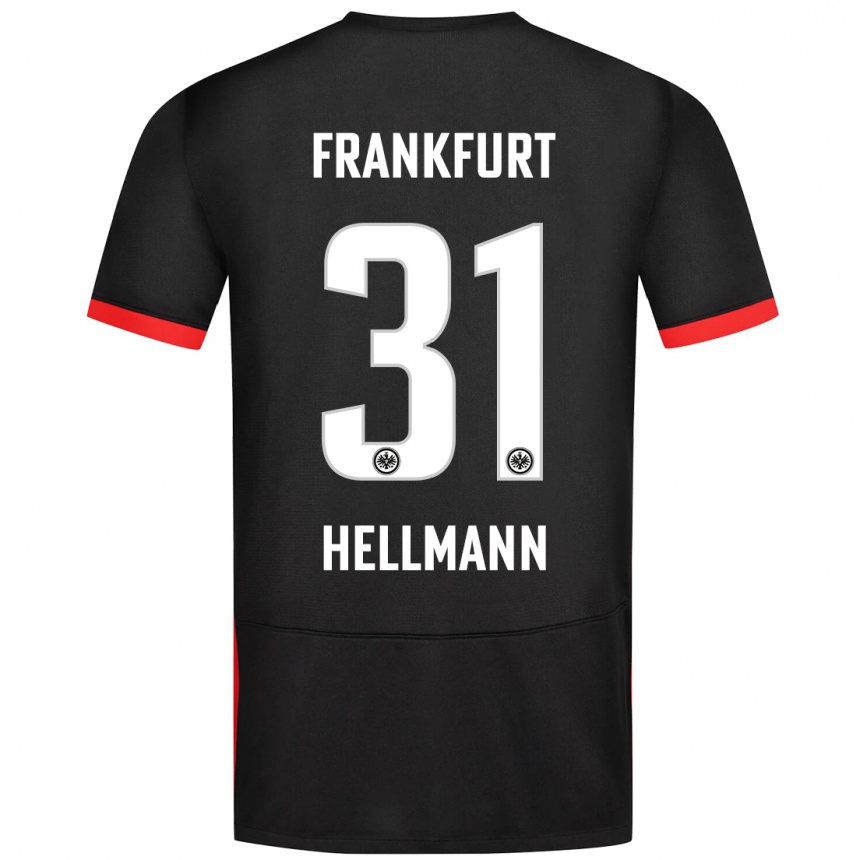 Kids Football Melvin Hellmann #31 Black Away Jersey 2024/25 T-Shirt