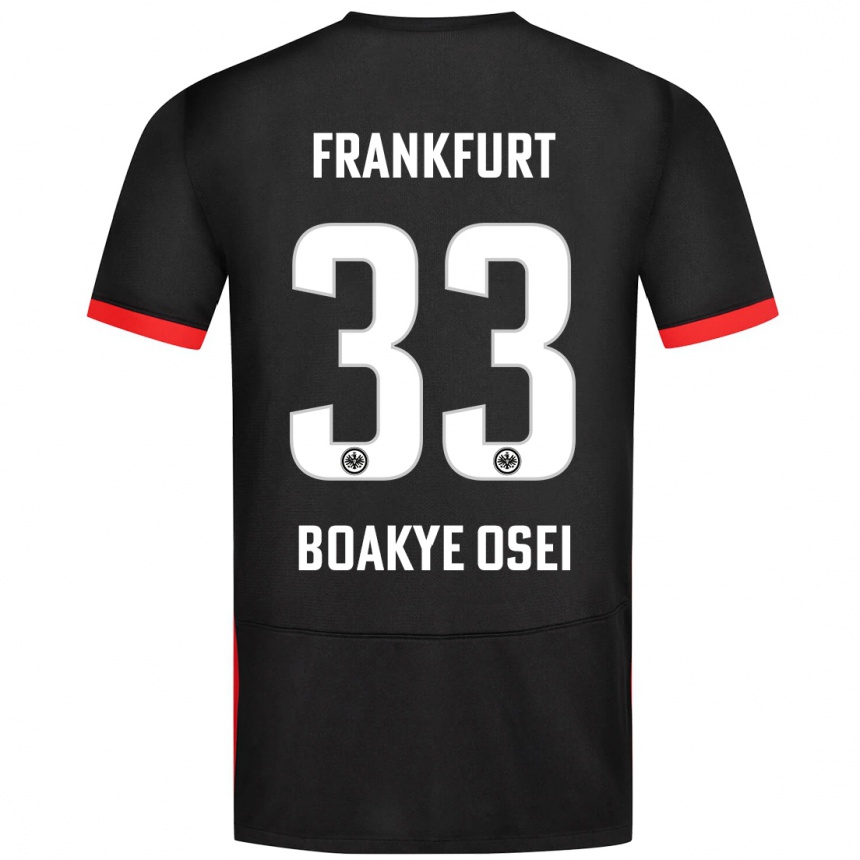 Kids Football Derek Boakye-Osei #33 Black Away Jersey 2024/25 T-Shirt