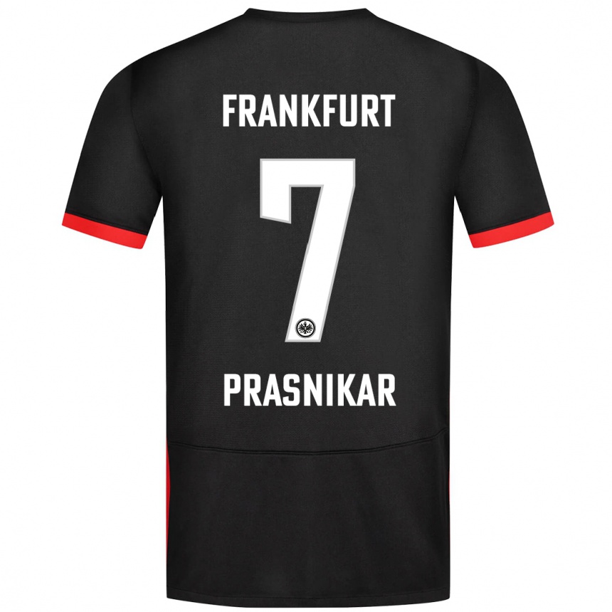 Kids Football Lara Prašnikar #7 Black Away Jersey 2024/25 T-Shirt