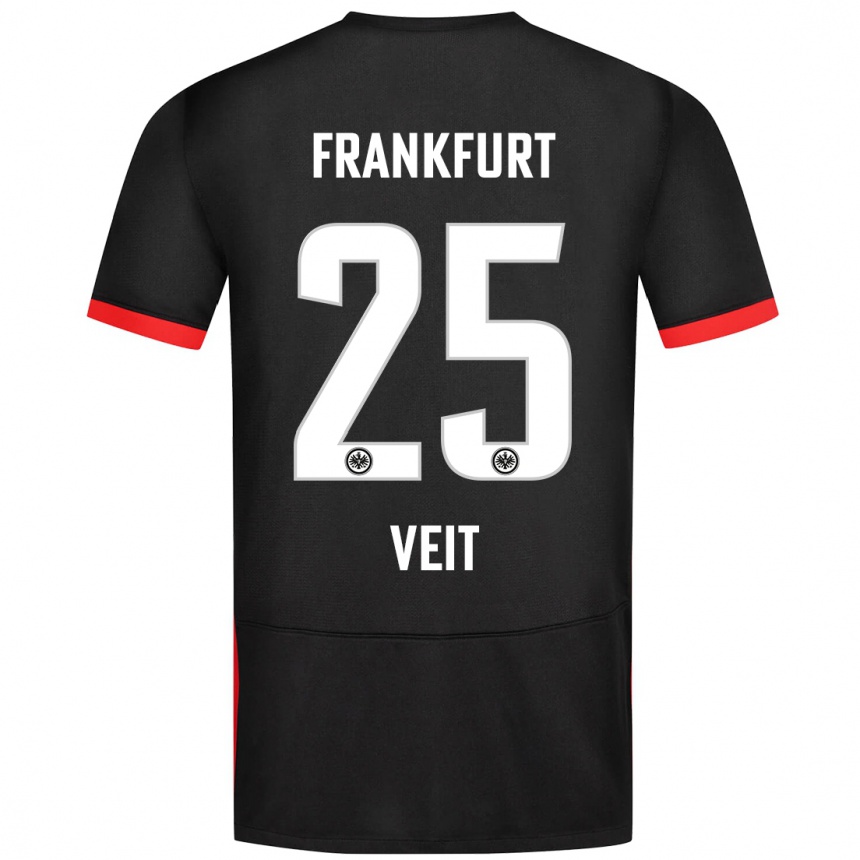 Kids Football Jella Veit #25 Black Away Jersey 2024/25 T-Shirt