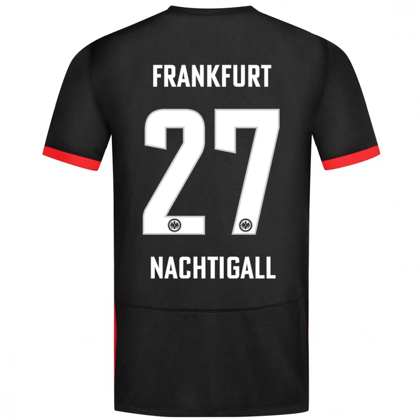 Kids Football Sophie Nachtigall #27 Black Away Jersey 2024/25 T-Shirt