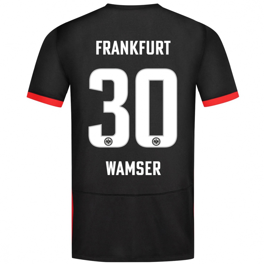 Kids Football Carlotta Wamser #30 Black Away Jersey 2024/25 T-Shirt