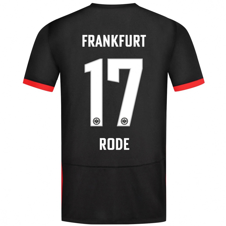 Kids Football Sebastian Rode #17 Black Away Jersey 2024/25 T-Shirt