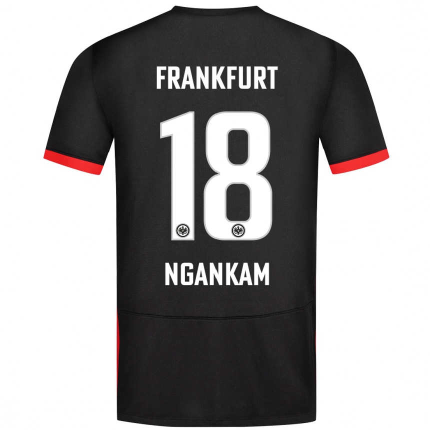 Kids Football Jessic Ngankam #18 Black Away Jersey 2024/25 T-Shirt