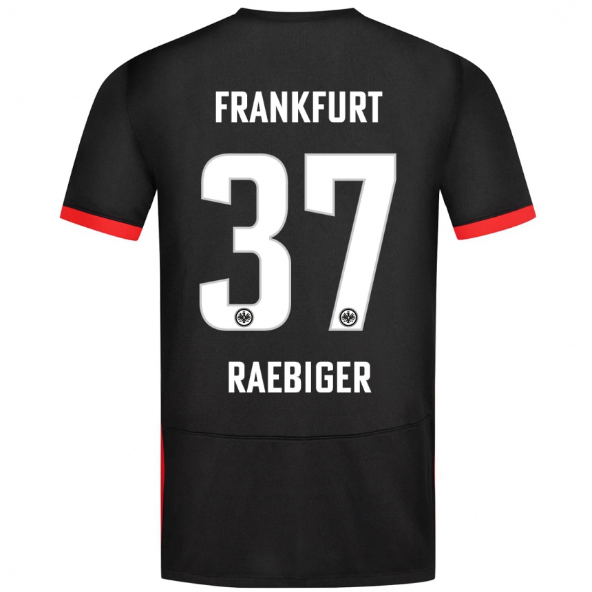 Kids Football Sidney Raebiger #37 Black Away Jersey 2024/25 T-Shirt