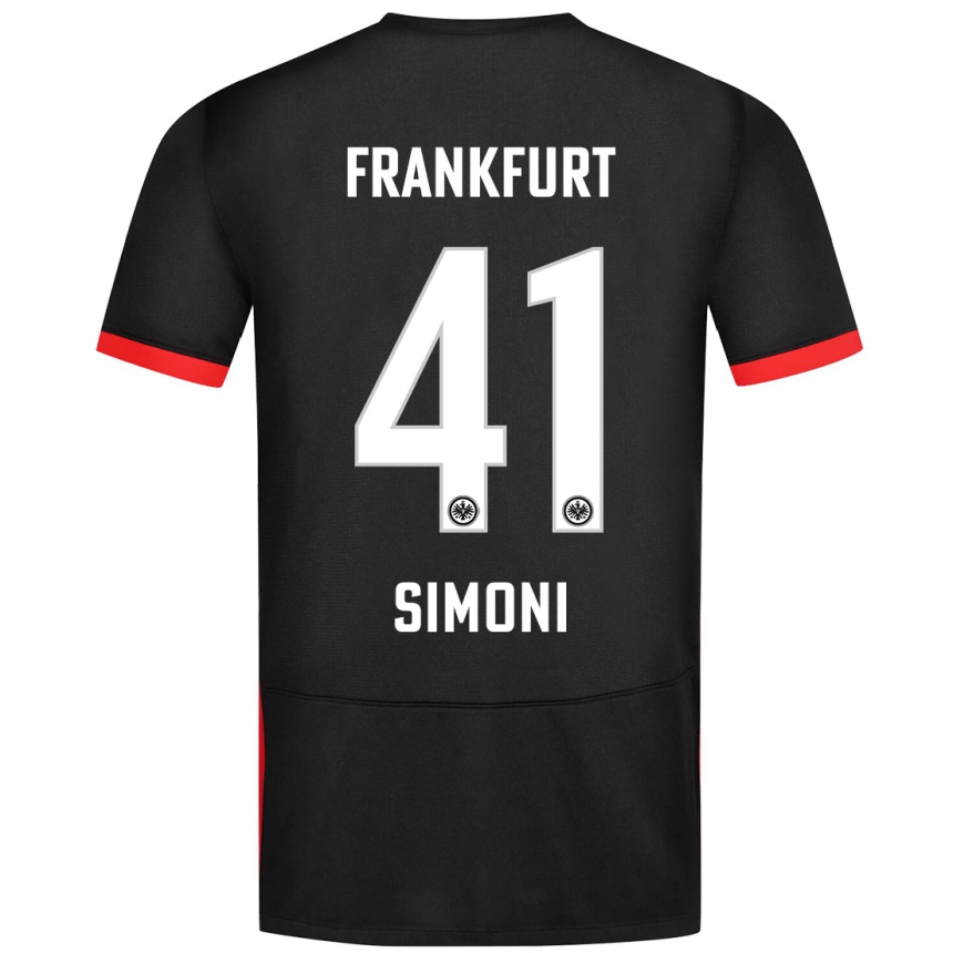 Kids Football Simon Simoni #41 Black Away Jersey 2024/25 T-Shirt