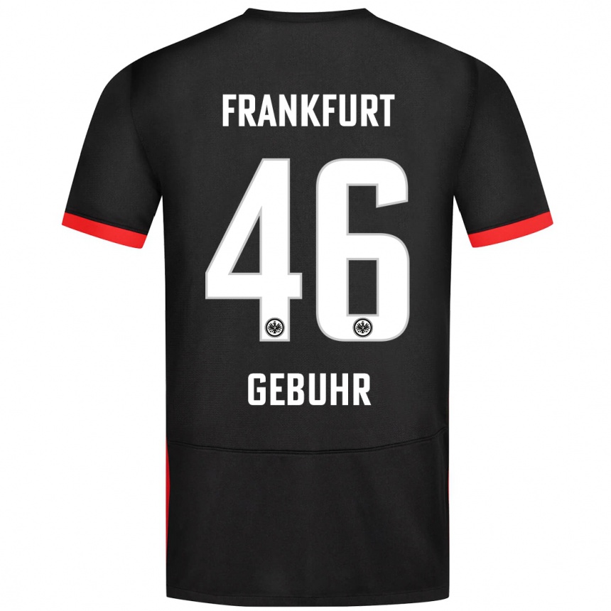 Kids Football Dario Gebuhr #46 Black Away Jersey 2024/25 T-Shirt