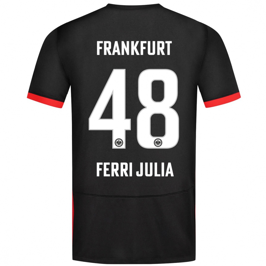 Kids Football Nacho Ferri #48 Black Away Jersey 2024/25 T-Shirt