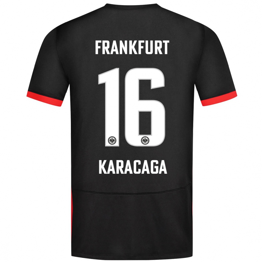 Kids Football Tom Karacaga #16 Black Away Jersey 2024/25 T-Shirt