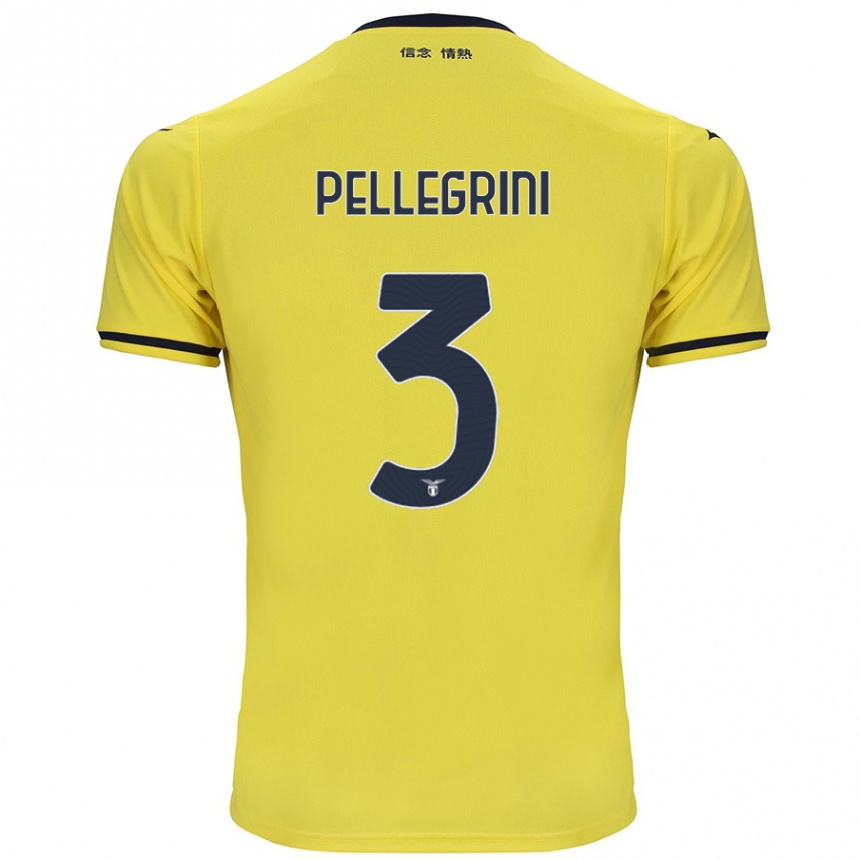 Kids Football Luca Pellegrini #3 Yellow Away Jersey 2024/25 T-Shirt