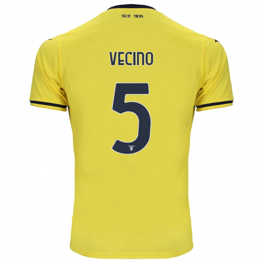 Kids Football Matías Vecino #5 Yellow Away Jersey 2024/25 T-Shirt