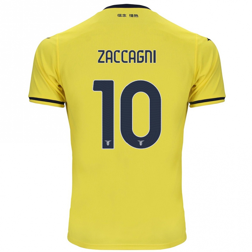 Kids Football Mattia Zaccagni #10 Yellow Away Jersey 2024/25 T-Shirt