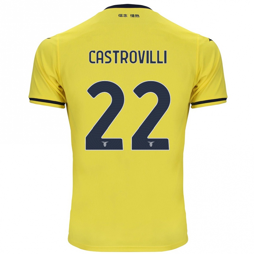 Kids Football Gaetano Castrovilli #22 Yellow Away Jersey 2024/25 T-Shirt