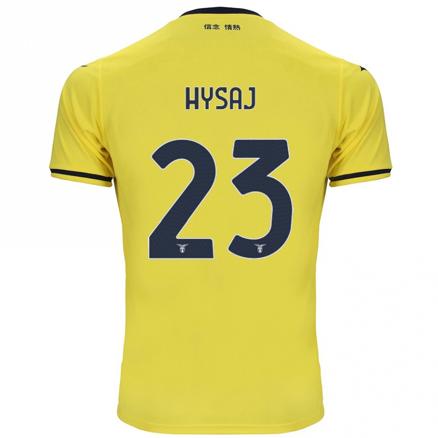 Kids Football Elseid Hysaj #23 Yellow Away Jersey 2024/25 T-Shirt