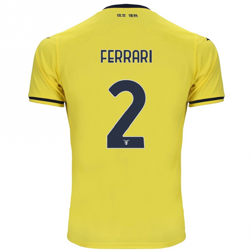 Kids Football Lorenzo Ferrari #2 Yellow Away Jersey 2024/25 T-Shirt