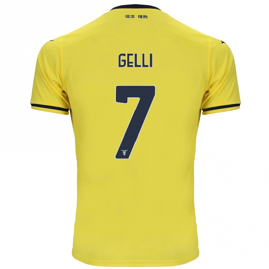 Kids Football Valerio Gelli #7 Yellow Away Jersey 2024/25 T-Shirt