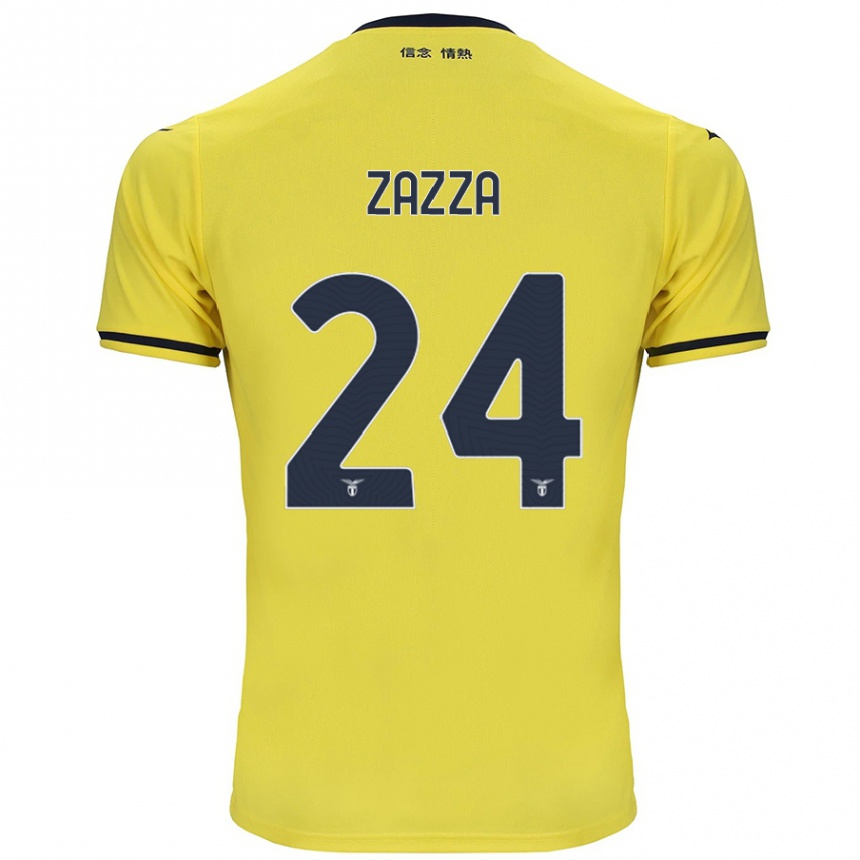 Kids Football Matteo Zazza #24 Yellow Away Jersey 2024/25 T-Shirt