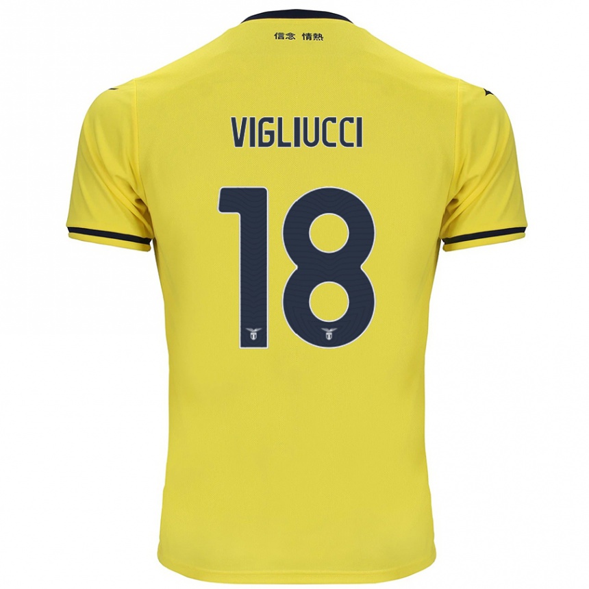 Kids Football Chiara Vigliucci #18 Yellow Away Jersey 2024/25 T-Shirt