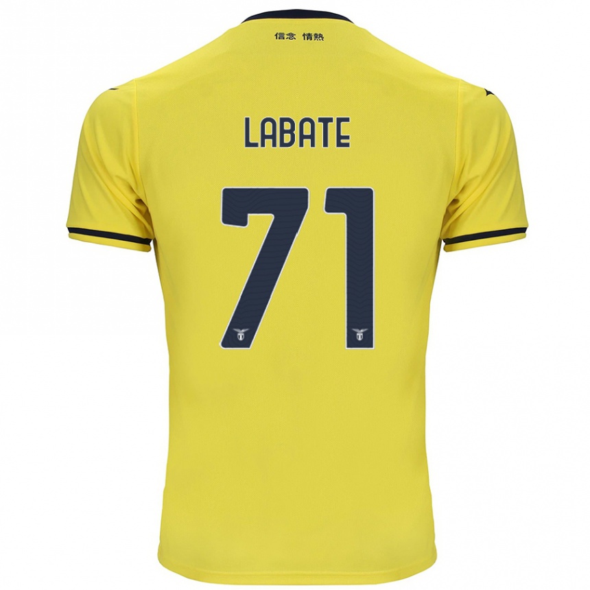 Kids Football Camilla Labate #71 Yellow Away Jersey 2024/25 T-Shirt