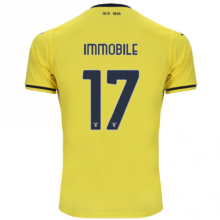 Kids Football Ciro Immobile #17 Yellow Away Jersey 2024/25 T-Shirt