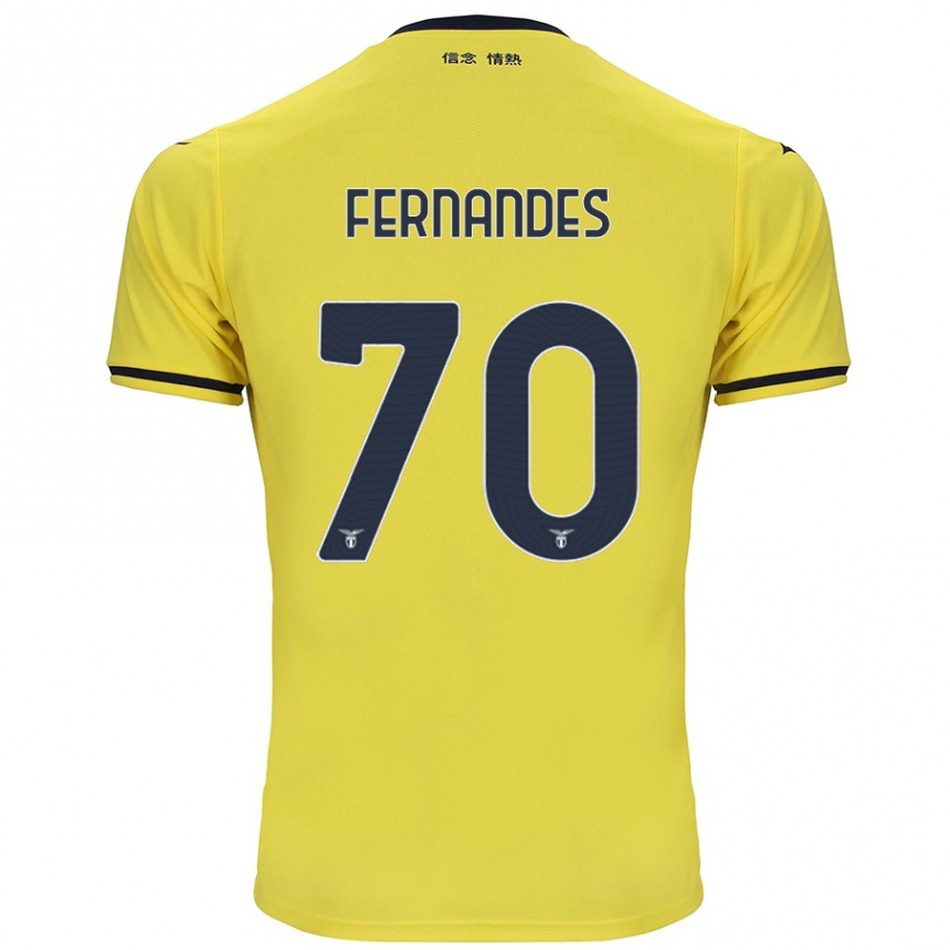 Kids Football Saná Fernandes #70 Yellow Away Jersey 2024/25 T-Shirt