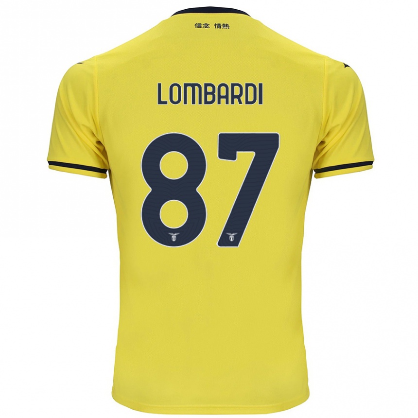 Kids Football Cristiano Lombardi #87 Yellow Away Jersey 2024/25 T-Shirt