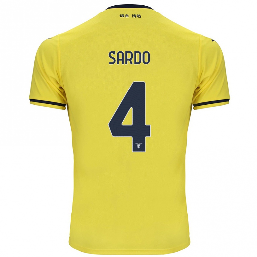 Kids Football Jacopo Sardo #4 Yellow Away Jersey 2024/25 T-Shirt