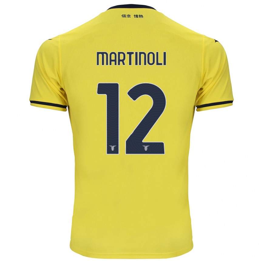 Kids Football Elettra Martinoli #12 Yellow Away Jersey 2024/25 T-Shirt