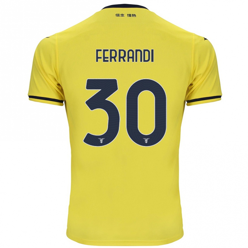 Kids Football Giulia Ferrandi #30 Yellow Away Jersey 2024/25 T-Shirt