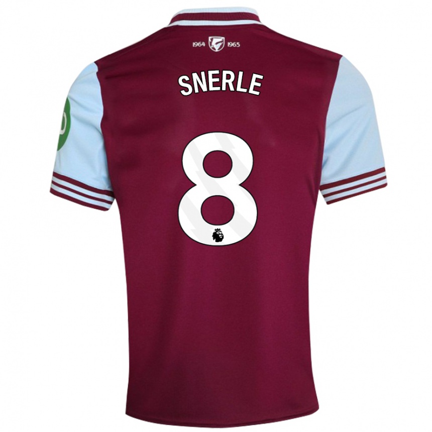 Men Football Emma Snerle #8 Dark Red Home Jersey 2024/25 T-Shirt