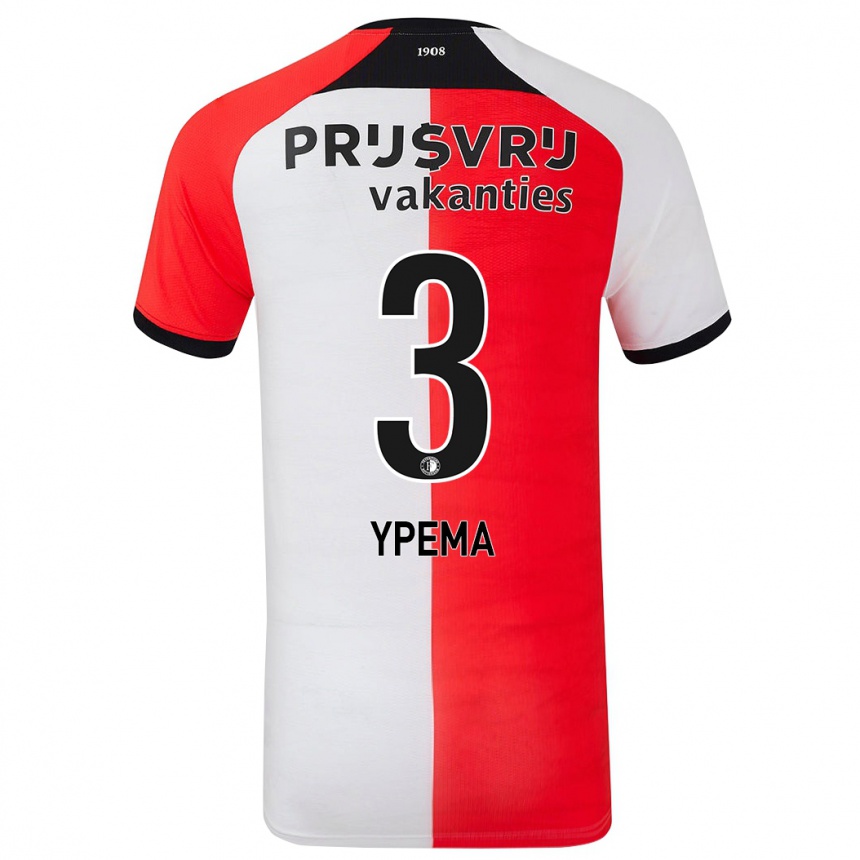 Men Football Danique Ypema #3 Red White Home Jersey 2024/25 T-Shirt