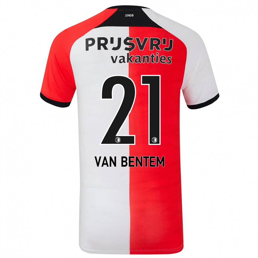 Men Football Tess Van Bentem #21 Red White Home Jersey 2024/25 T-Shirt