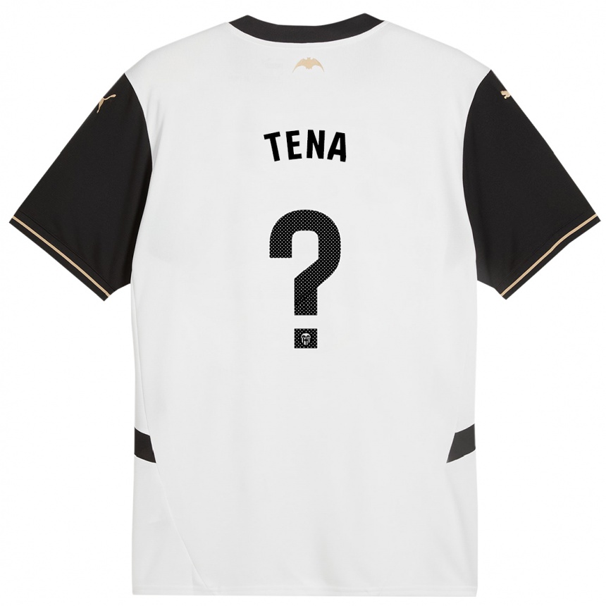 Men Football Javier Tena #0 White Black Home Jersey 2024/25 T-Shirt