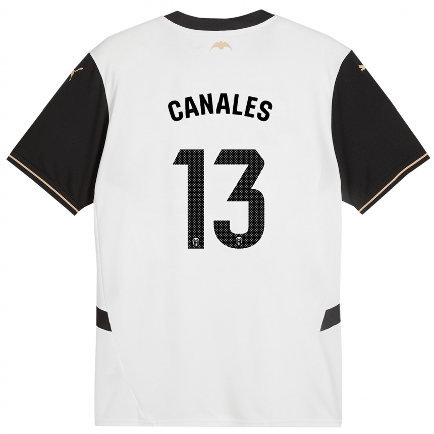 Men Football Antonia Canales #13 White Black Home Jersey 2024/25 T-Shirt