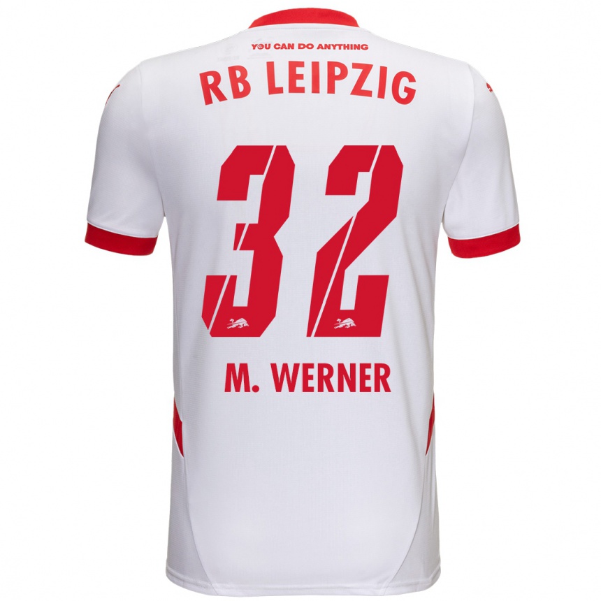 Men Football Mia Werner #32 White Red Home Jersey 2024/25 T-Shirt