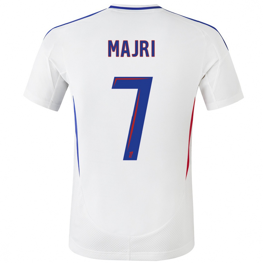 Men Football Amel Majri #7 White Blue Home Jersey 2024/25 T-Shirt