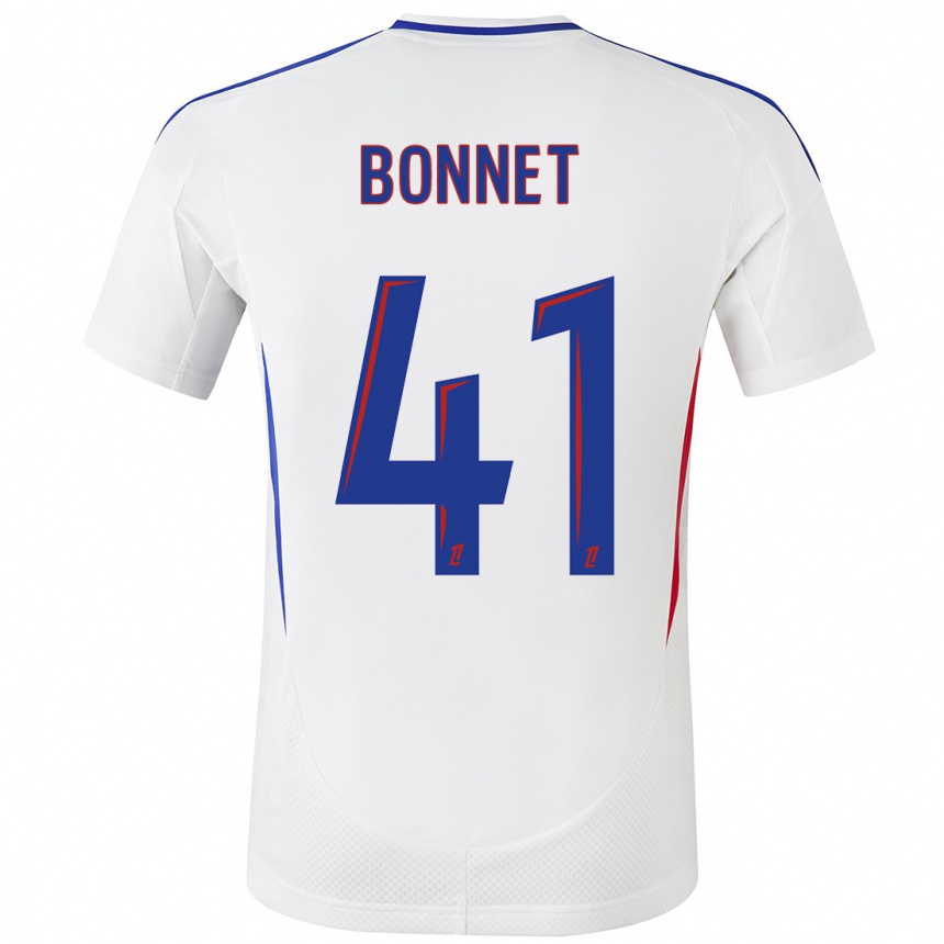 Men Football Noam Bonnet #41 White Blue Home Jersey 2024/25 T-Shirt