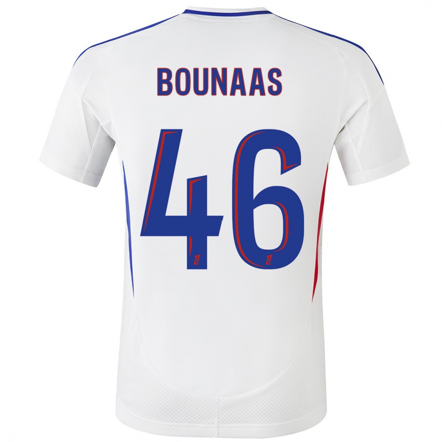 Men Football Idris Bounaas #46 White Blue Home Jersey 2024/25 T-Shirt