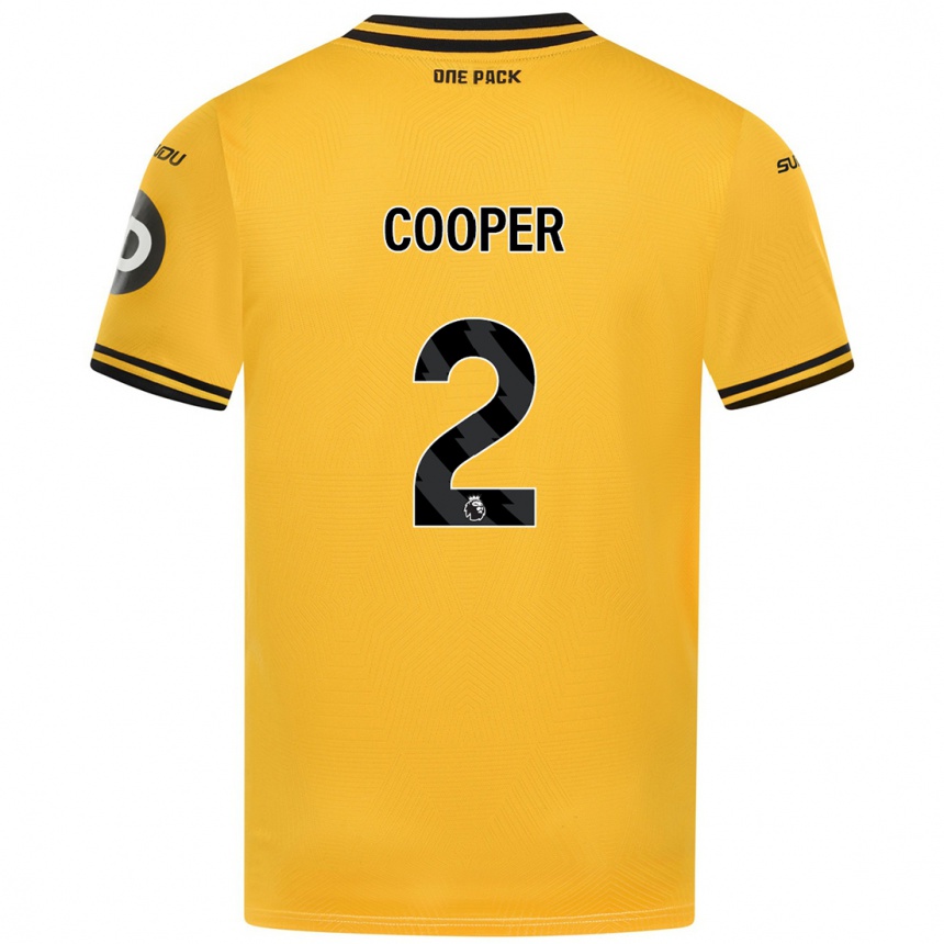 Men Football Laura Cooper #2 Yellow Home Jersey 2024/25 T-Shirt