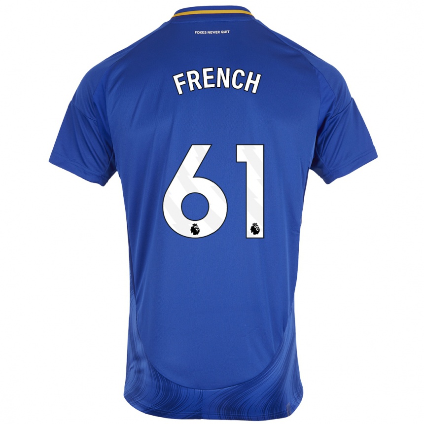 Men Football Harry French #61 Blue White Home Jersey 2024/25 T-Shirt