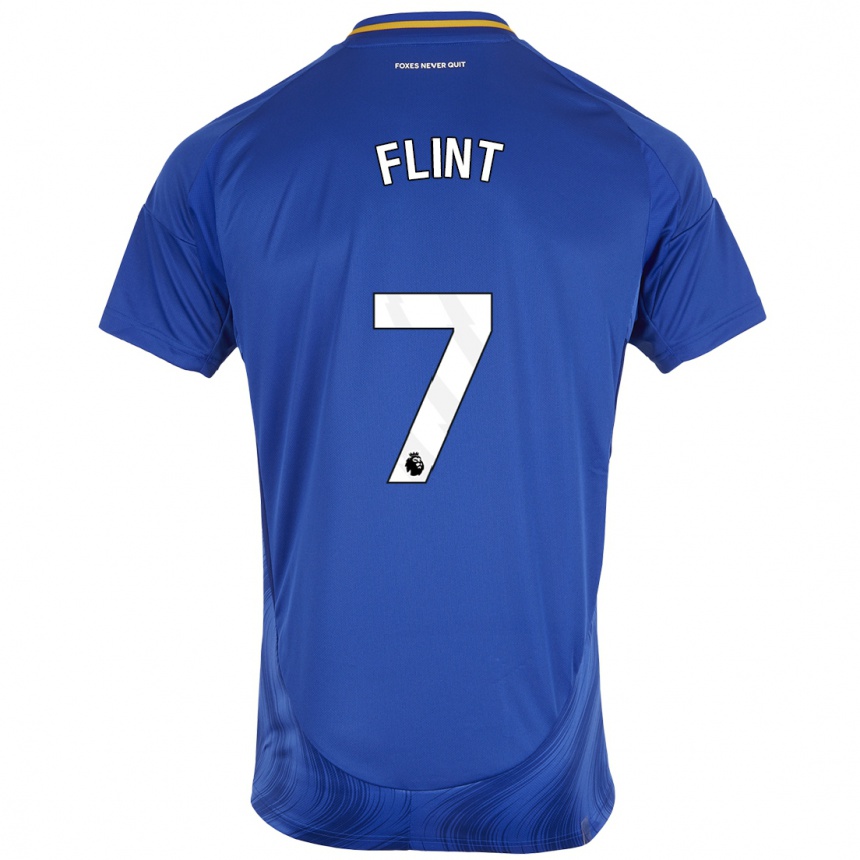 Men Football Natasha Flint #7 Blue White Home Jersey 2024/25 T-Shirt