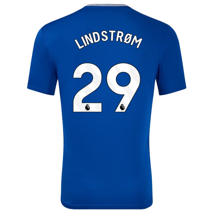 Men Football Jesper Lindstrøm #29 Blue With Home Jersey 2024/25 T-Shirt