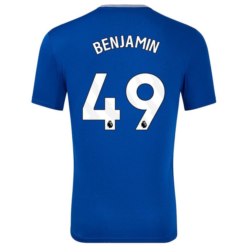 Men Football Omari Benjamin #49 Blue With Home Jersey 2024/25 T-Shirt