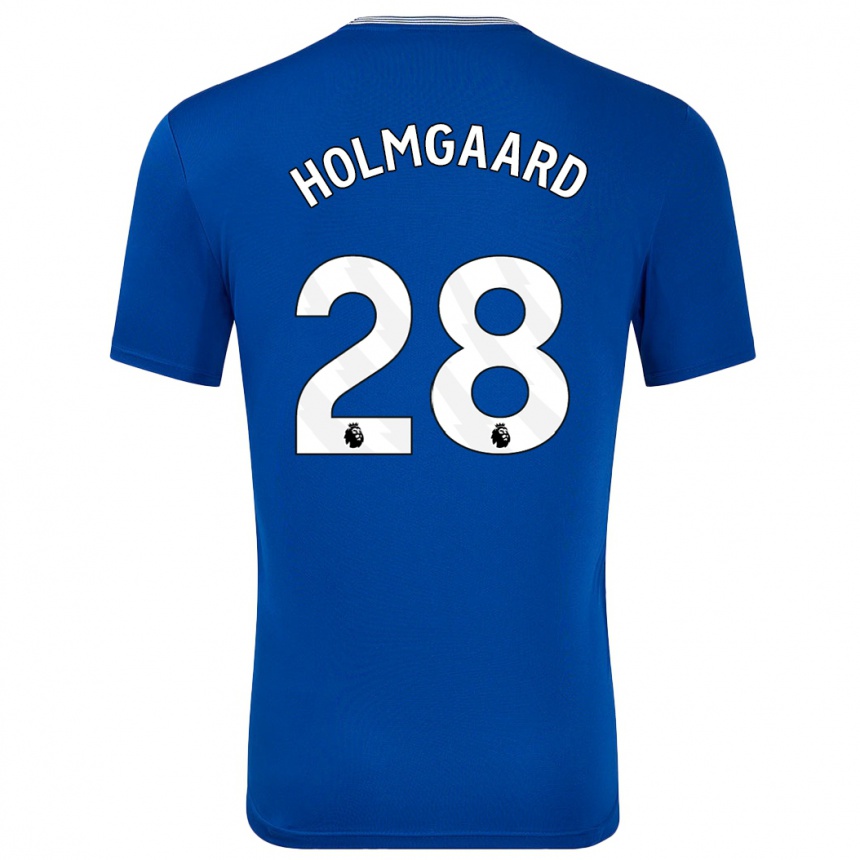 Men Football Karen Holmgaard #28 Blue With Home Jersey 2024/25 T-Shirt