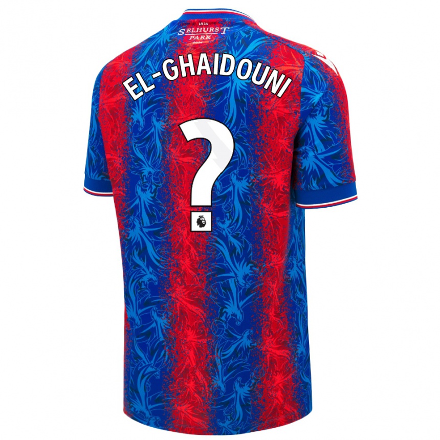 Men Football Nabil El-Ghaidouni Taitt #0 Red Blue Stripes Home Jersey 2024/25 T-Shirt