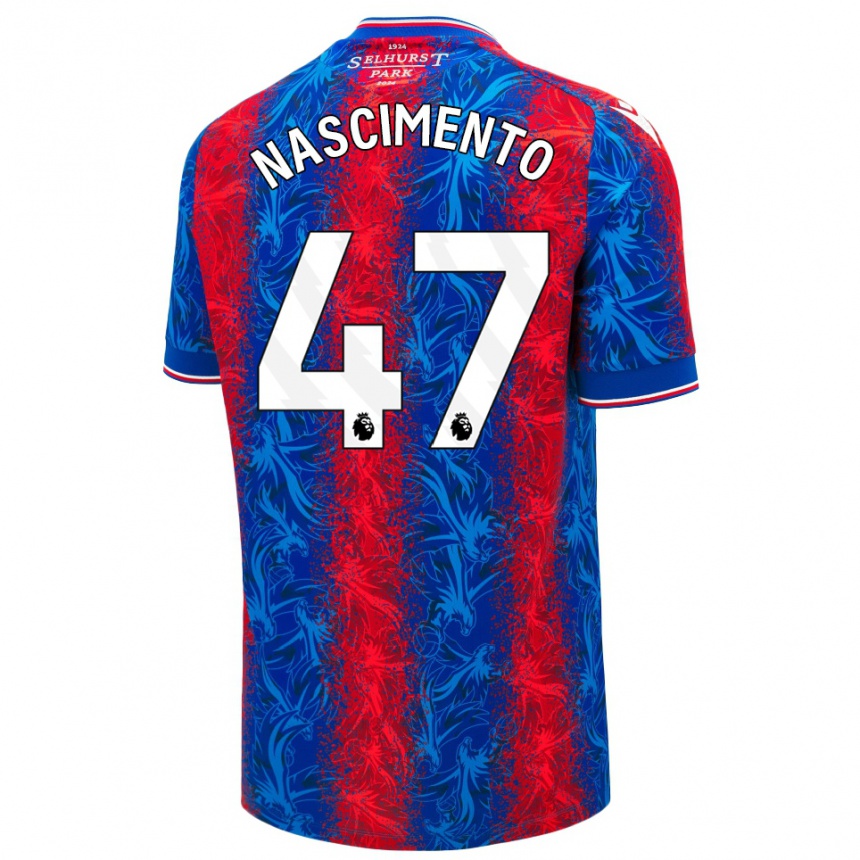 Men Football Adler Nascimento #47 Red Blue Stripes Home Jersey 2024/25 T-Shirt