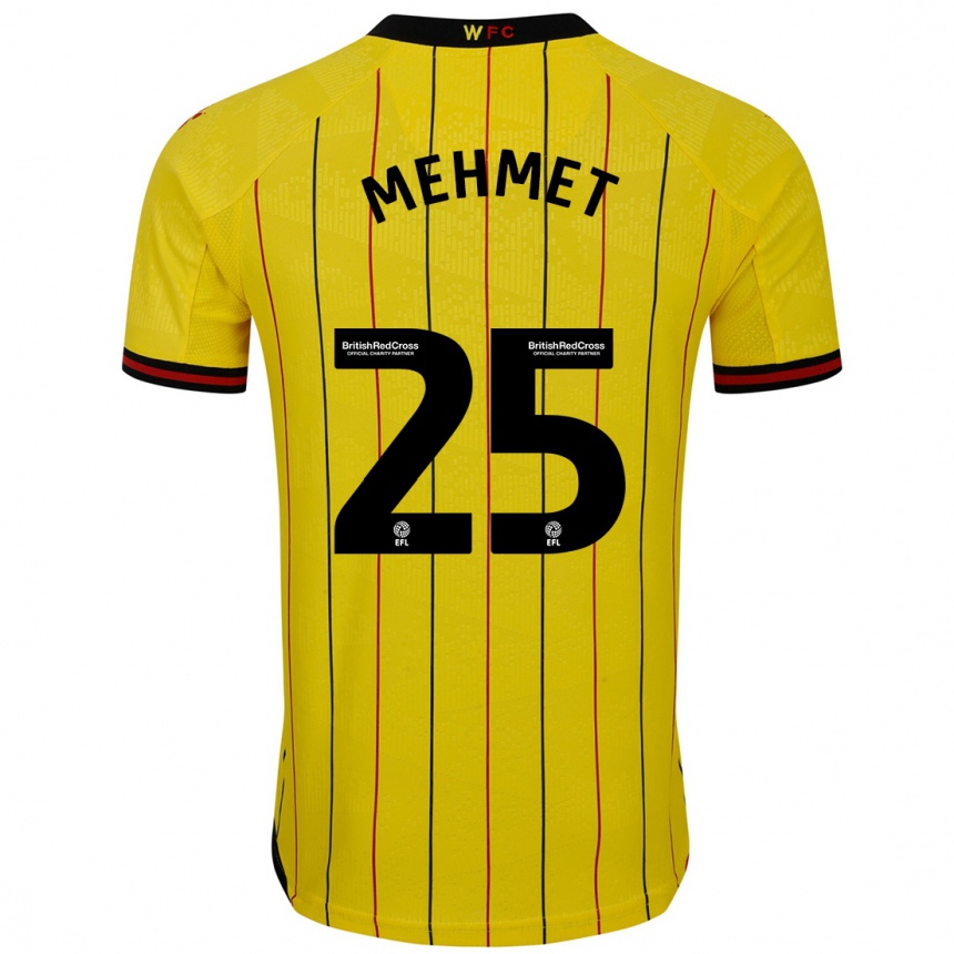 Men Football Melis Mehmet #25 Yellow Black Home Jersey 2024/25 T-Shirt